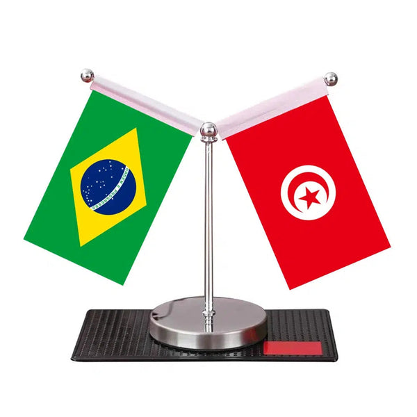 Brazil Tunisia Desk Flag - Custom Table Flags (Mini)