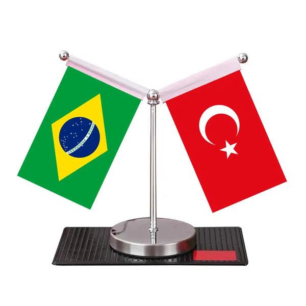 Brazil Tunisia Desk Flag - Custom Table Flags (Mini)