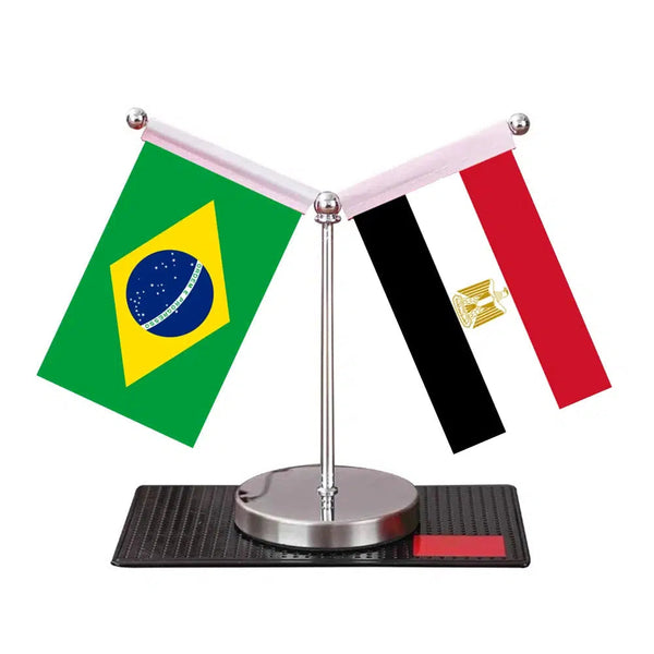 Brazil Tunisia Desk Flag - Custom Table Flags (Mini)