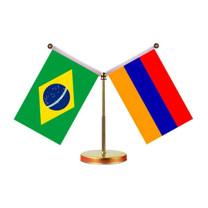 Brazil Tunisia Desk Flag - Custom Table Flags (Mini)