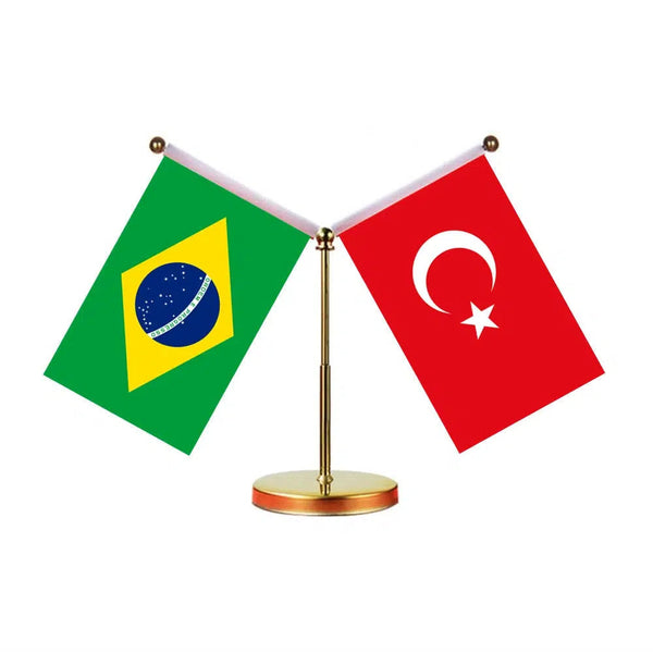 Brazil Tunisia Desk Flag - Custom Table Flags (Mini)