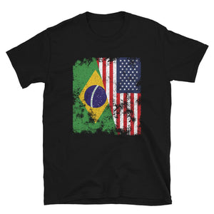 Brazil USA Flag - Half American T-Shirt