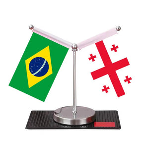 Brazil Ukraine Desk Flag - Custom Table Flags (Mini)