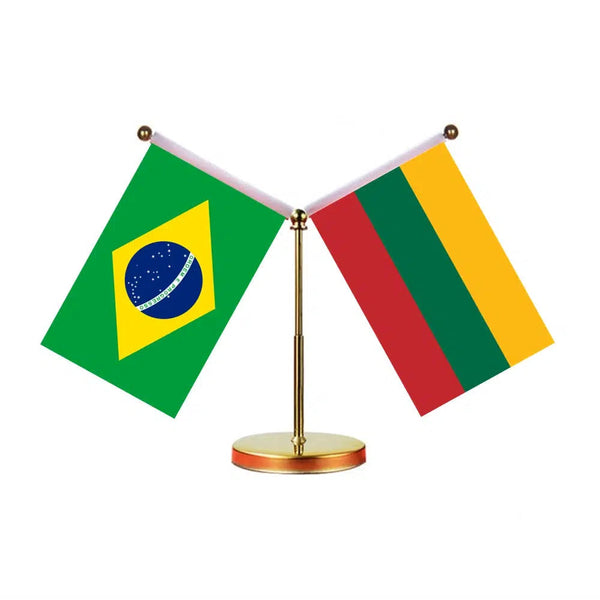 Brazil Ukraine Desk Flag - Custom Table Flags (Mini)