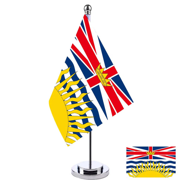 British Columbia Desk Flag - Small Office Table Flag