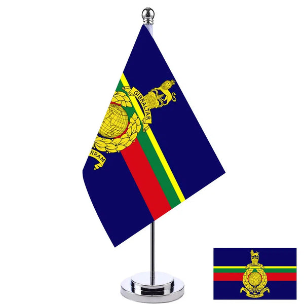 British Royal Marines Desk Flag - Small Office Table Flag