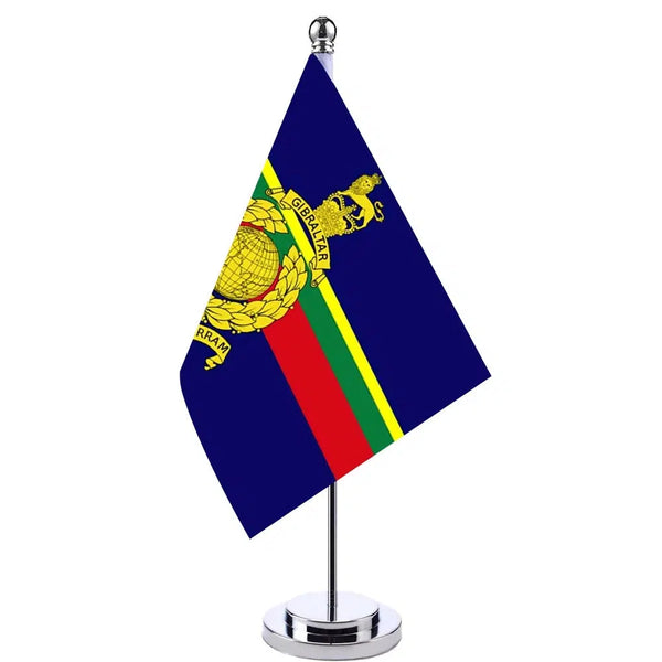 British Royal Marines Desk Flag - Small Office Table Flag