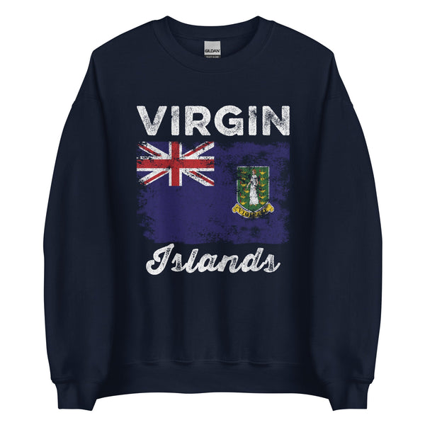 British Virgin Islands Flag Distressed Sweatshirt