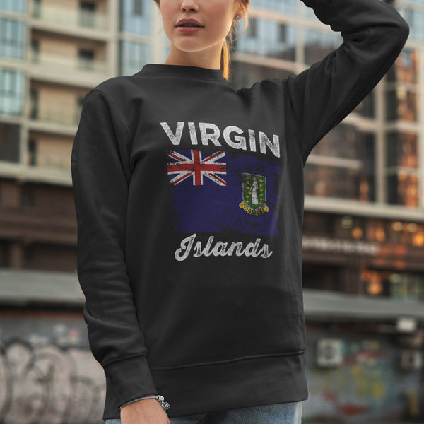 British Virgin Islands Flag Distressed Sweatshirt