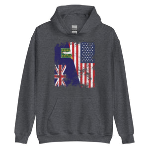 Virgin Islands Uk USA Flag Half American Hoodie