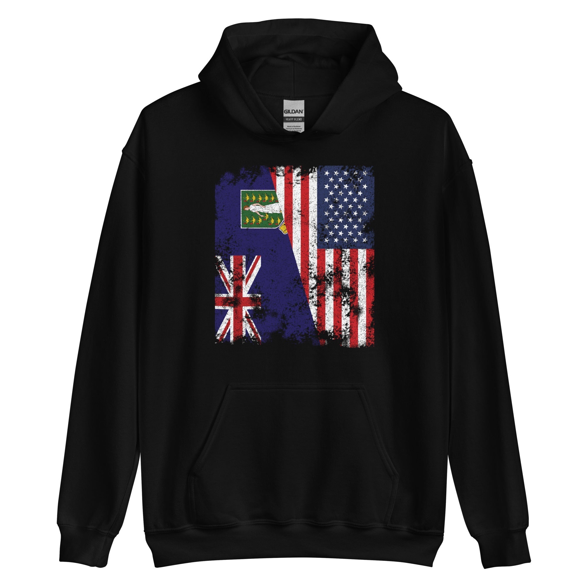 Virgin Islands Uk USA Flag Half American Hoodie