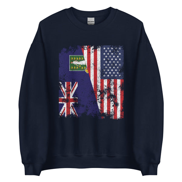 Virgin Islands Uk USA Flag Half American Sweatshirt