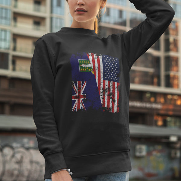 British Virgin Islands USA Flag - Half American Sweatshirt