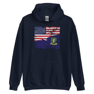 Virgin Islands UK USA Flag Hoodie