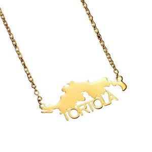 British Virgin Islands Map Necklace - Tortola Map Pendant