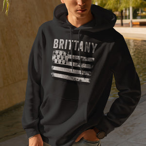 Brittany Flag Distressed - Breton Flag Hoodie