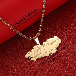 Brittany Map Necklace