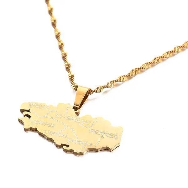 Brittany Map Necklace