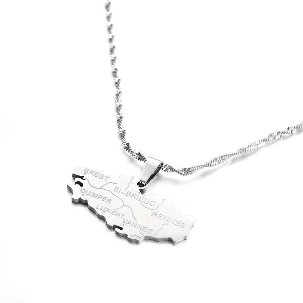 Brittany Map Necklace