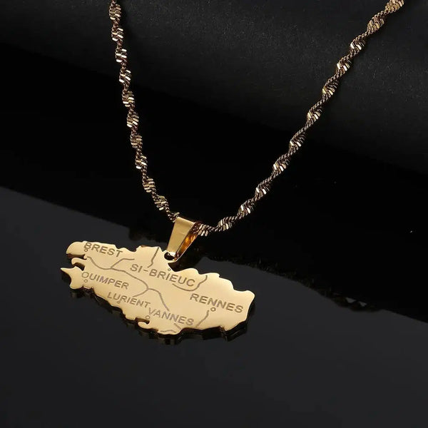 Brittany Map Necklace