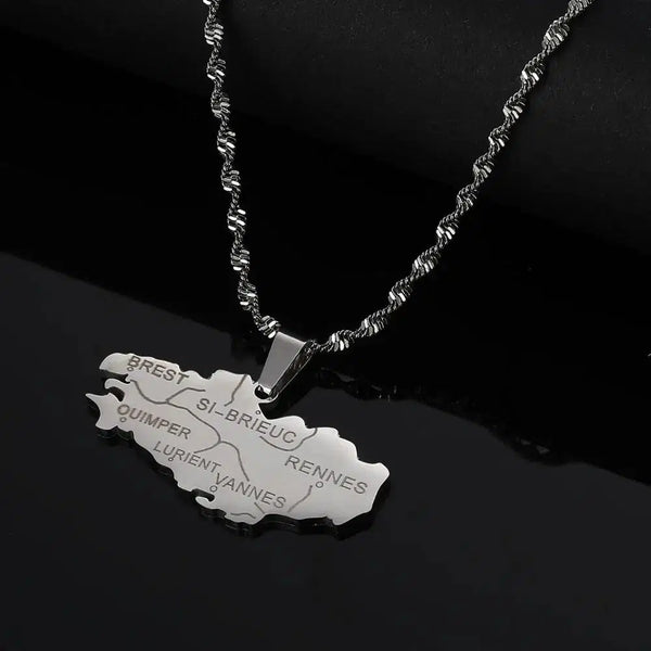 Brittany Map Necklace