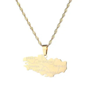 Brittany Map Necklace