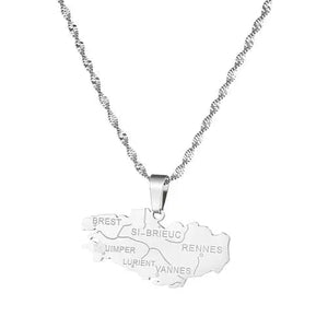 Brittany Map Necklace