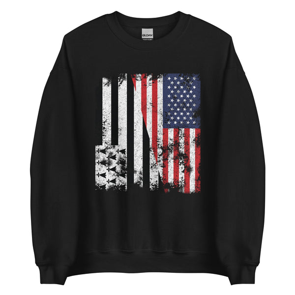 Brittany USA Flag - Half American Sweatshirt