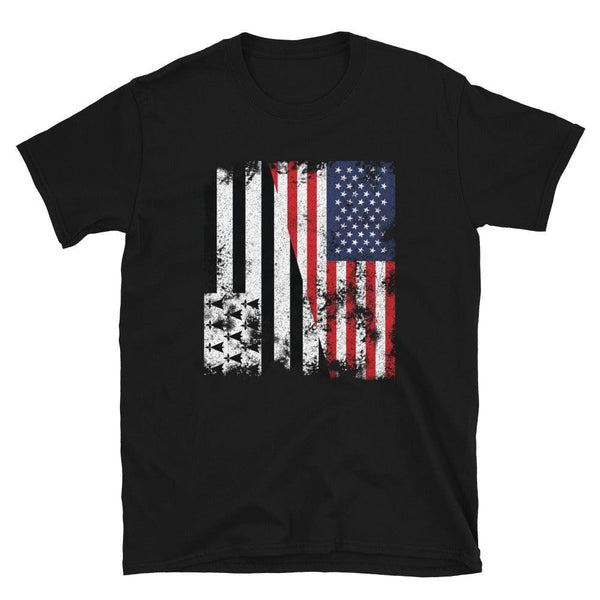 Brittany USA Flag - Half American T-Shirt