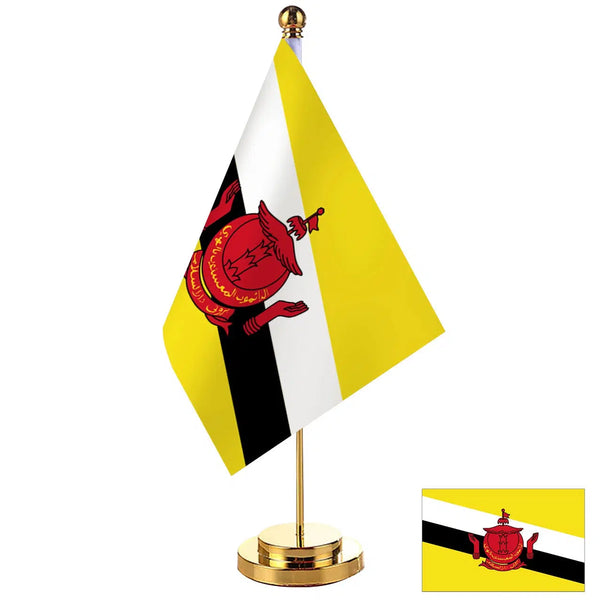 Brunei Desk Flag - Small Office Table Flag