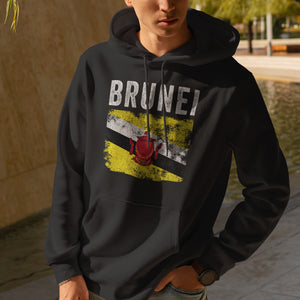 Brunei Flag Distressed - Bruneian Flag Hoodie