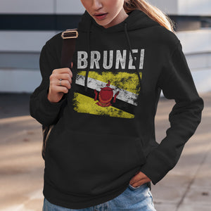 Brunei Flag Distressed - Bruneian Flag Hoodie