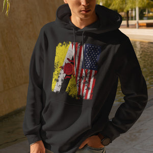 Brunei USA Flag - Half American Hoodie