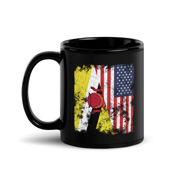 Brunei USA Flag - Half American Mug