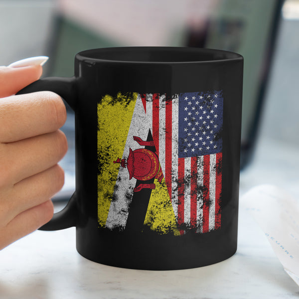 Brunei USA Flag - Half American Mug