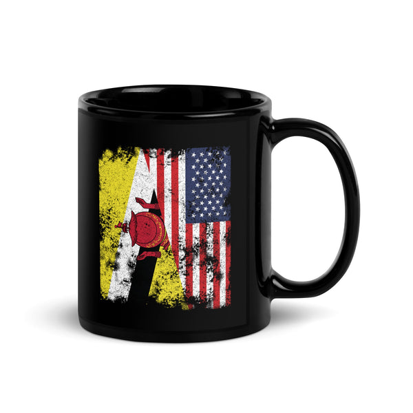 Brunei USA Flag - Half American Mug