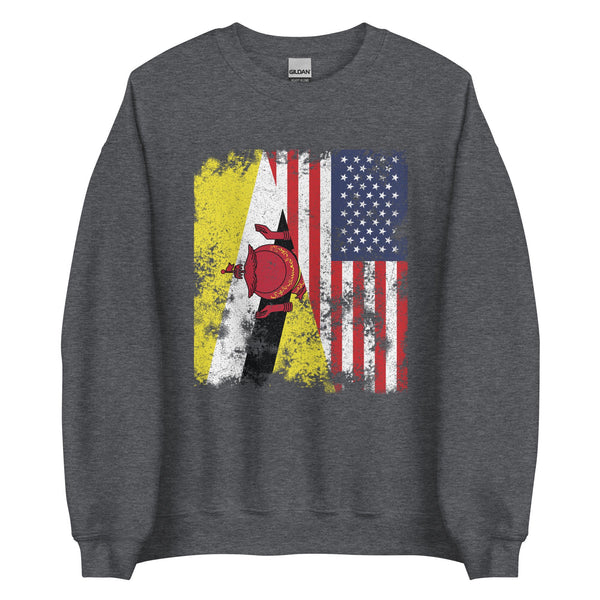 Brunei USA Flag - Half American Sweatshirt