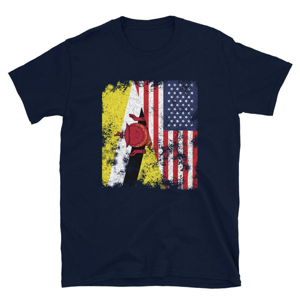 Brunei USA Flag - Half American T-Shirt