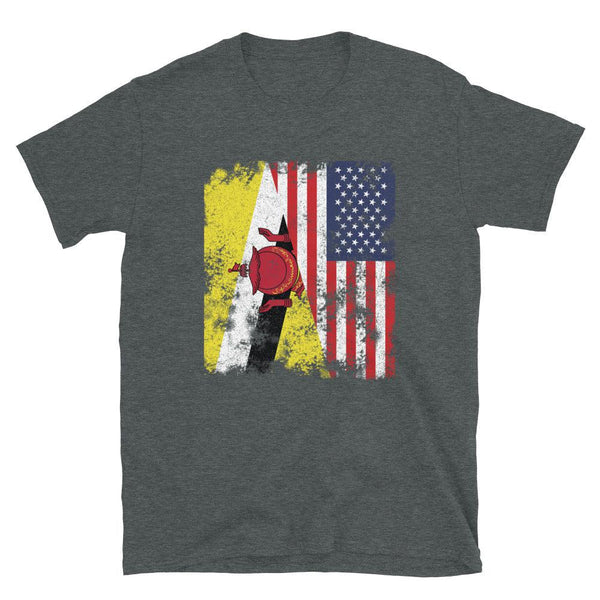 Brunei USA Flag - Half American T-Shirt