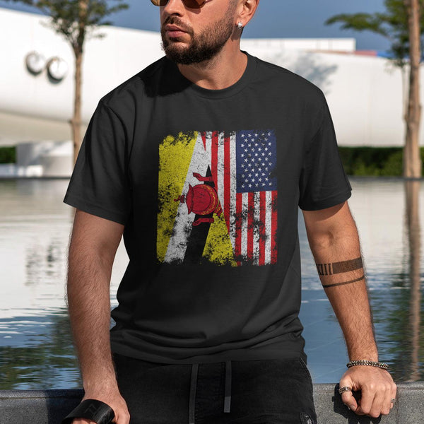 Brunei USA Flag - Half American T-Shirt