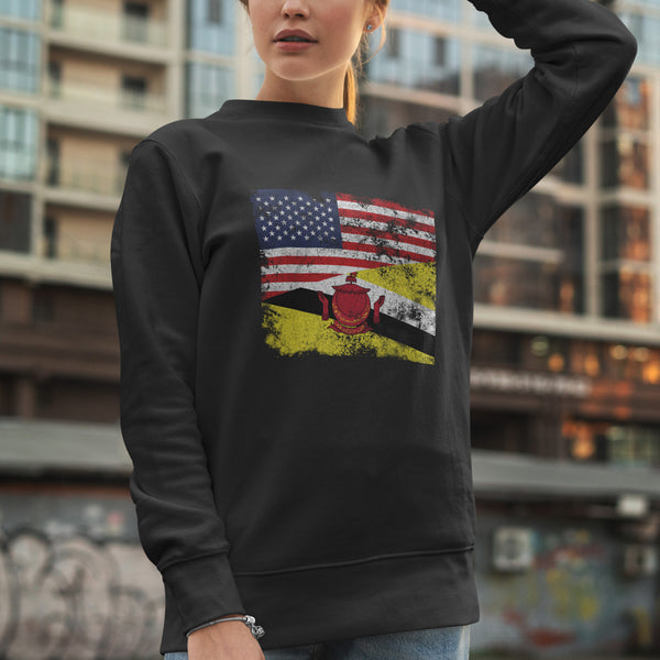 Brunei USA Flag Sweatshirt