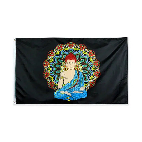 Buddha Flag - 90x150cm(3x5ft) - 60x90cm(2x3ft) - Buddhist Flag