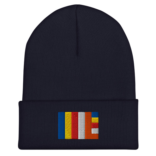 Buddhist Flag Beanie - Embroidered Winter Hat
