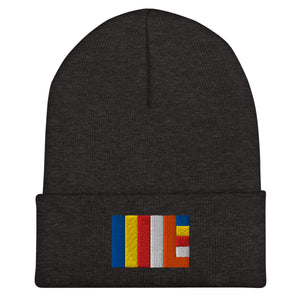 Buddhist Flag Beanie - Embroidered Winter Hat
