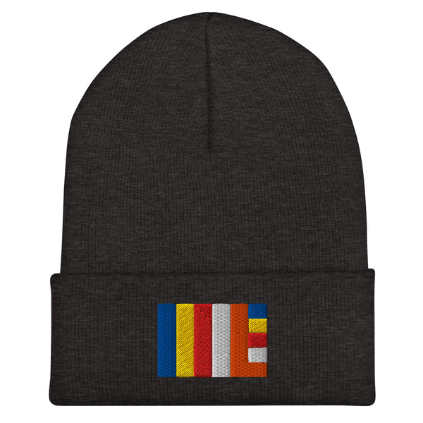 Buddhist Flag Beanie - Embroidered Winter Hat