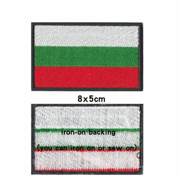 Bulgaria Flag Patch - Iron On/Hook & Loop Patch