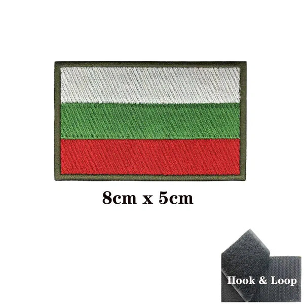 Bulgaria Flag Patch - Iron On/Hook & Loop Patch