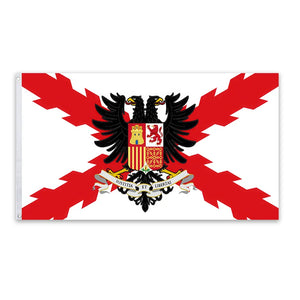 Burgundy Cross Flag with Bicephal Eagle - 90x150cm(3x5ft) - 60x90cm(2x3ft)