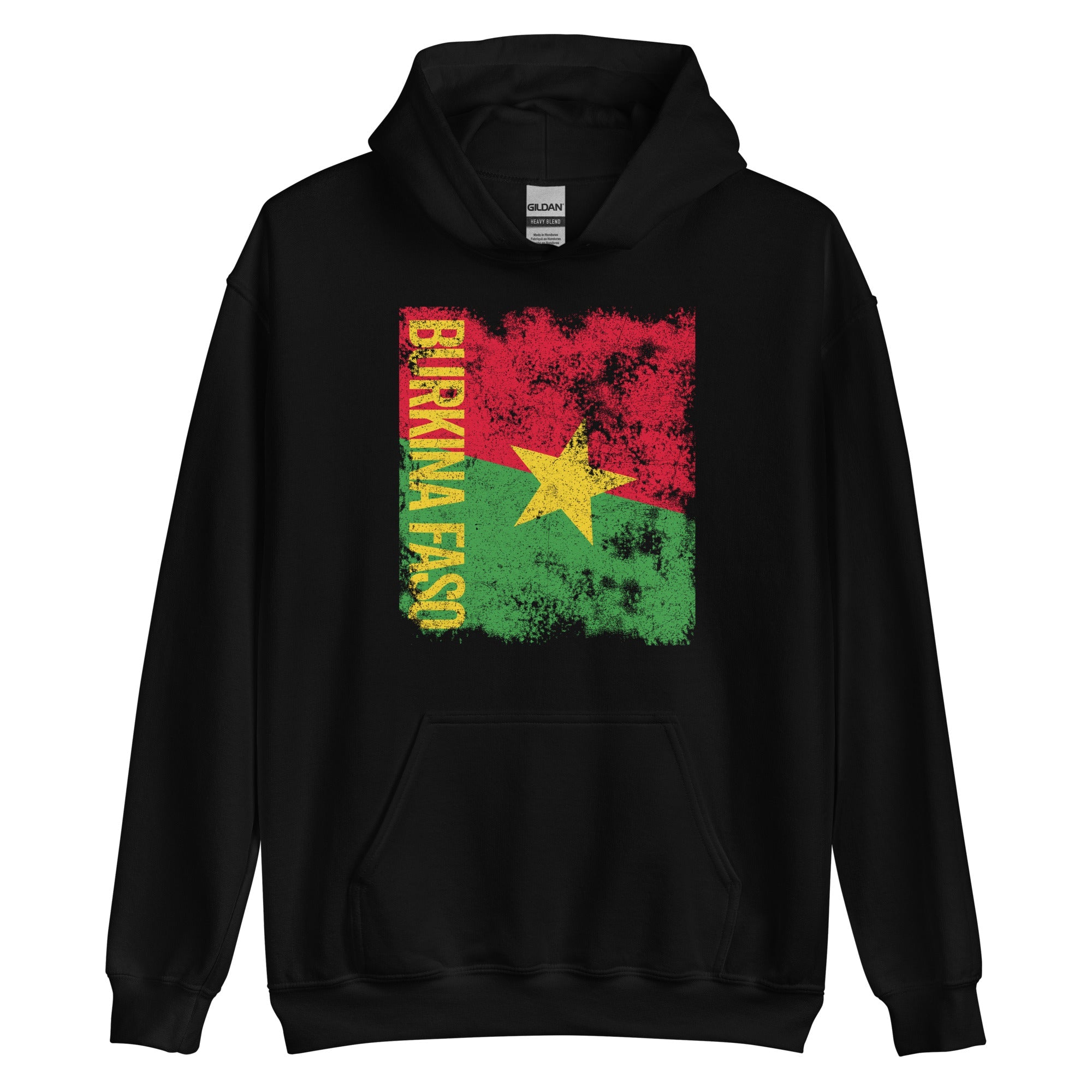 Burkina Faso Flag - Distressed Flag Hoodie