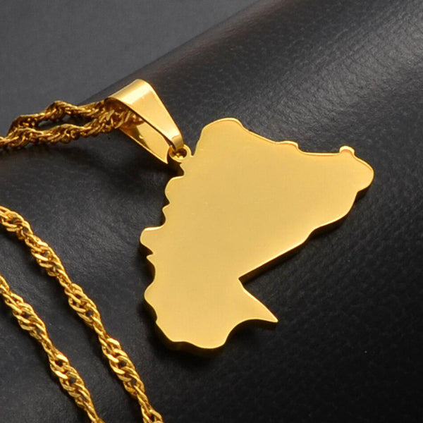 Burkina Faso Map Necklace